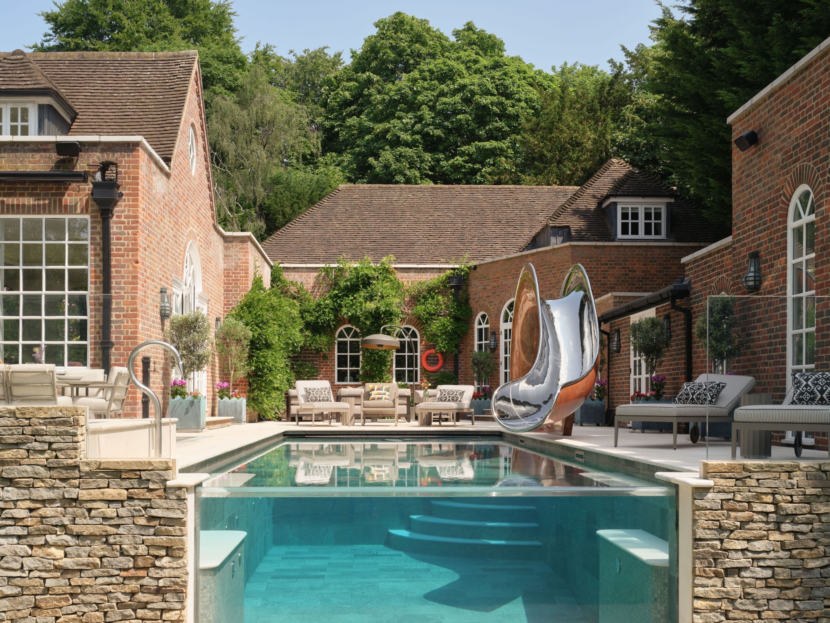 Hertfordshire House Pool Glass